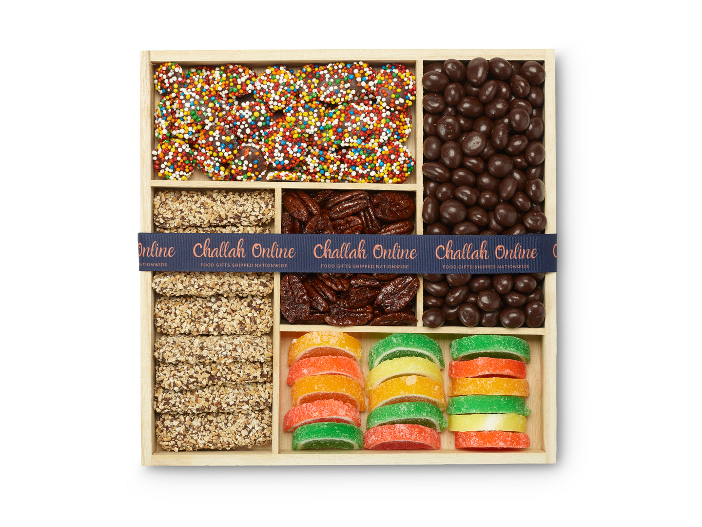 Chocolate Nut Candy Wood Tray for Passover | Challah Online